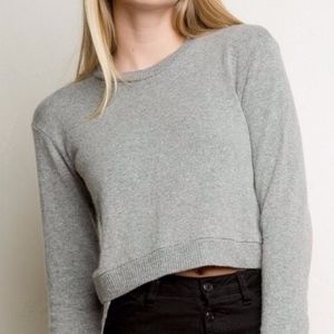 Grey Brandy Melville Cropped Sweater
